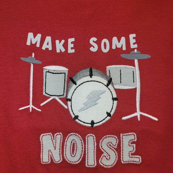 🆕️ Vintage Gymboree Rock On Red "Make Some Noise" Onesie T Shirt Toddler Boy 2T - Picture 4 of 5